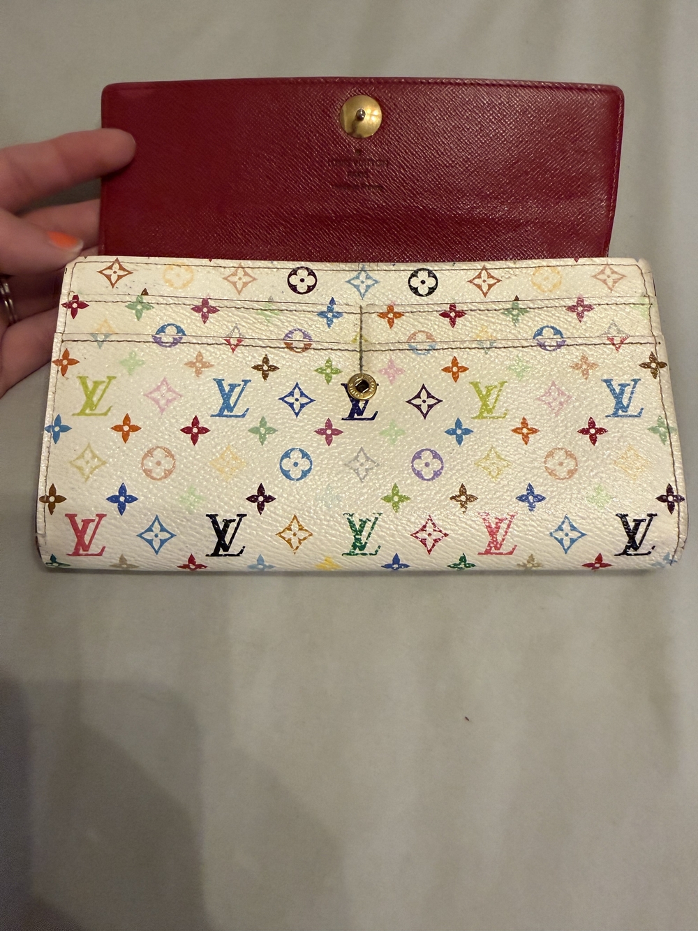 Louis Vuitton Murakami Sara Wallet W/ Fushia Interior